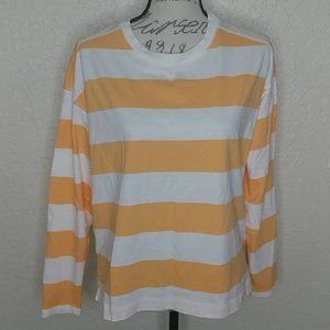 Old Navy Striped Top Orange White Size L